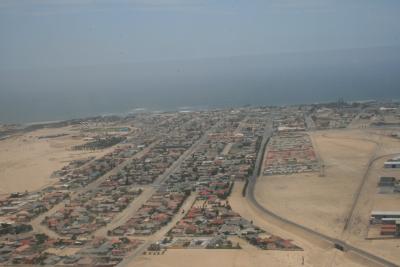 Vor der Landung noch ein Rundflug über Swakopmund