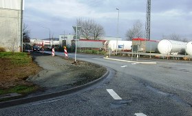 Aufweitung des Kreiseldurchfahrt am Kreisel der L 313 am Ortsausgang von Siershahn Richtung Mogendorf