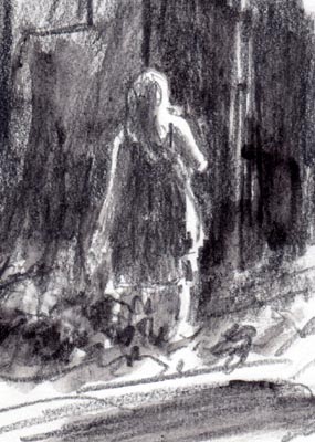 Bleistift, laviert