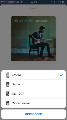 AirPlay Auswahl