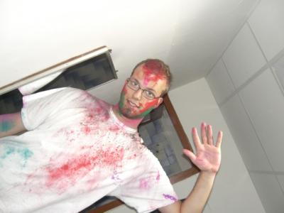 meine wenigkeit nach den HOLI feierlichkeiten