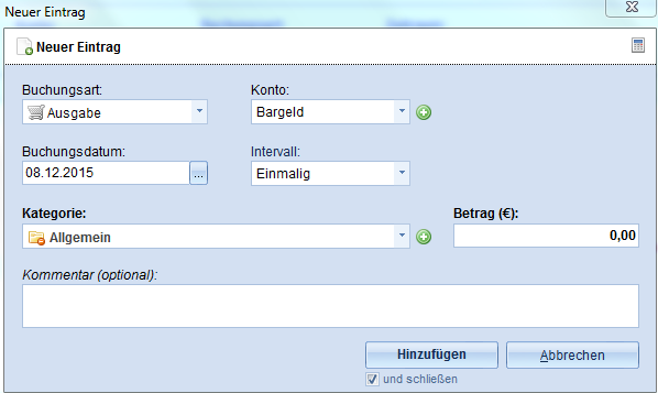 Aquamarine_Haushaltsbuch_Buchungsfenster