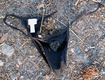 damenloser Damentanga am Stra&szlig;enrand