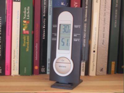 200607 Termometer, sehr warm im Zimmer