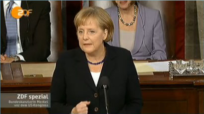 Angela Merkel vor dem US-Kongress 2009