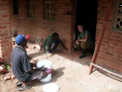 ...mit den beiden Maurern