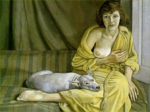 girl with a white dog