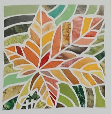 ein Blatt als Scherenschnitt