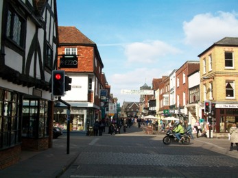 In der historischen Altstadt von Salisbury