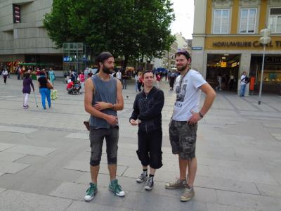 Falko, Stephan and Chris at the Marienplatz