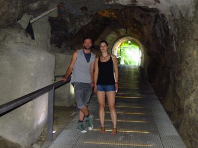 Falko and Katja in the tunnel of the Schlossberg