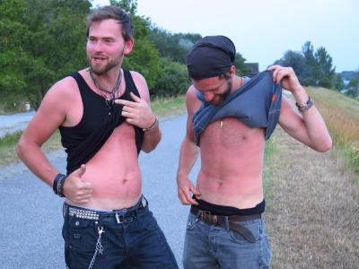 Chris and Falko sunburned Chris and Falko sunburned